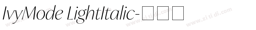 IvyMode LightItalic字体转换